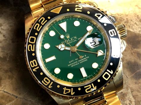 gold rolex gmt green face|rolex gmt green bezel.